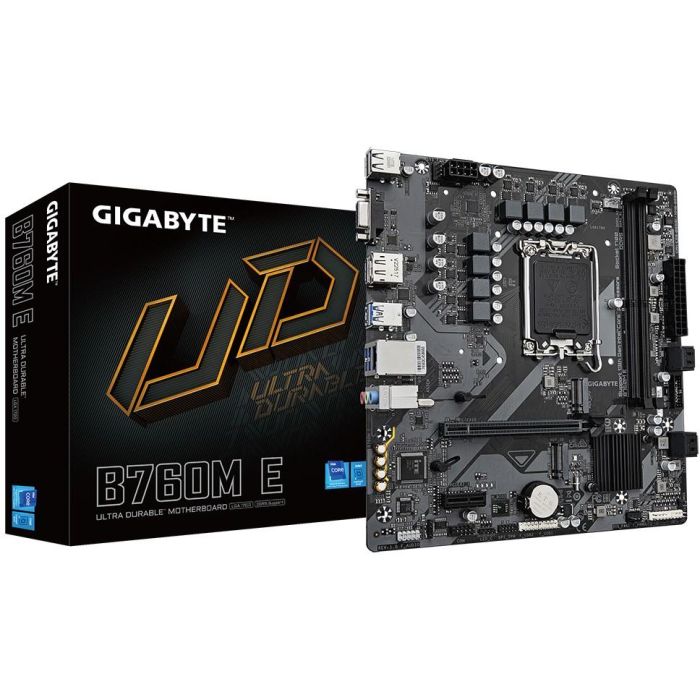 Gigabyte B760M E Placa Base Micro ATX Intel LGA 1700 DDR5 para 12ª, 13ª y 14ª Gen, hasta 7200 MHz