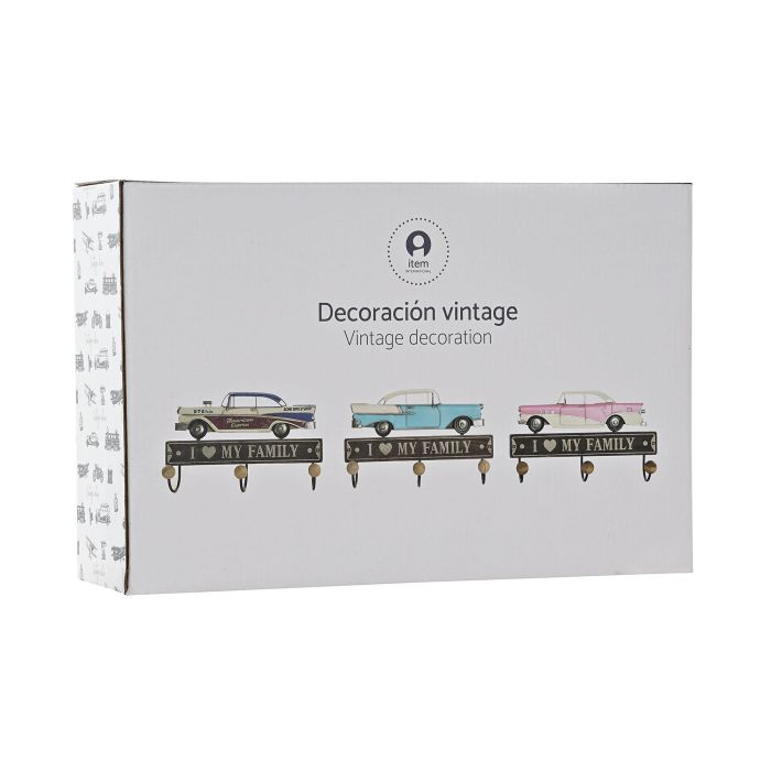 Perchero Pared Vintage DKD Home Decor Azul Rosa 8 x 17 x 29 cm (3 Unidades) 3 Perchero Pared Vintage DKD Home Decor Azul Rosa 8 x 17 x 29 cm (3 Unidades) 3