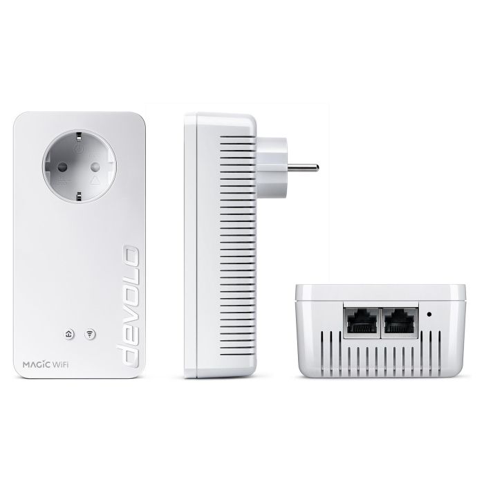 Devolo Magic 2 WiFi next Powerline Starter Kit, Adaptador WiFi y LAN, hasta 2400 Mbps, Gigabit Ethernet, Blanco
