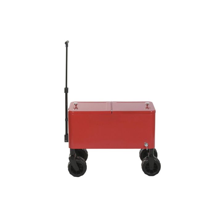 DKD Home Decor Nevera Rojo Negro 88 x 39 x 120 cm Metal PP Ruedas Desmontable