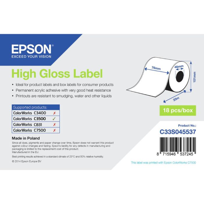 Rollo Papel Térmico Epson C33S045537 (1 unidad)