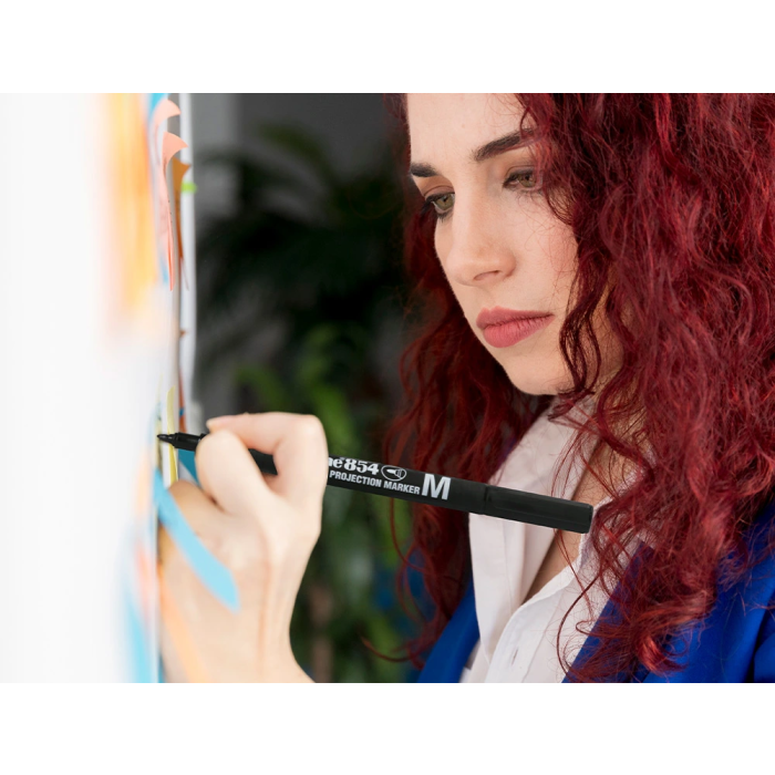 Artline Rotulador Permanente EK-854 Negro Punta Redonda 1 mm para Transparencias y Superficies 1