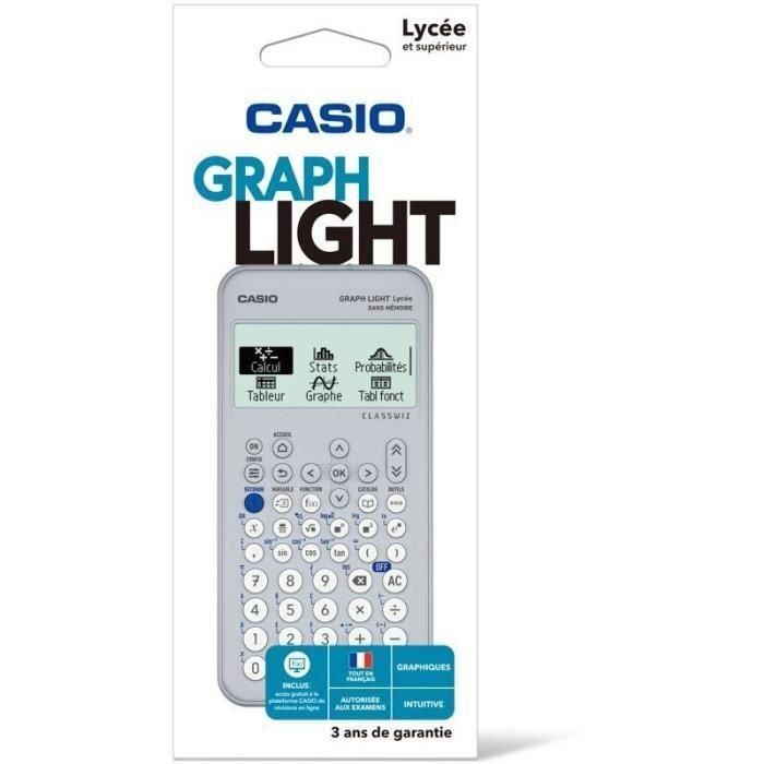 Casio CAS1714783577050 Calculadora Gráfica Graph Light Blanca para Escuela Secundaria 2