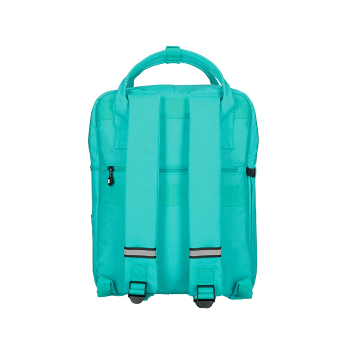 Antartik Mochila Cubo Menta 300x115x390 mm con Bolsillos Exteriores, Compartimento Portátil y Asas Metálicas, Adaptable a Carrito 4