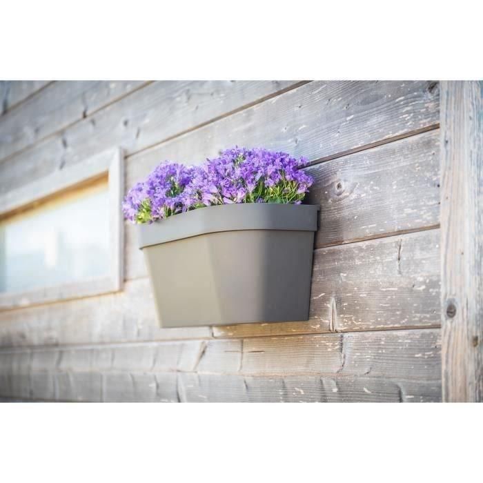 Maceta de pared - GARDEN ID Star - Taupe 36 x 16 cm - Reserva de agua con sistema de rebosadero - Reciclado y 100% reciclable 1 Maceta de pared - GARDEN ID Star - Taupe 36 x 16 cm - Reserva de agua con sistema de rebosadero - Reciclado y 100% reciclable 1