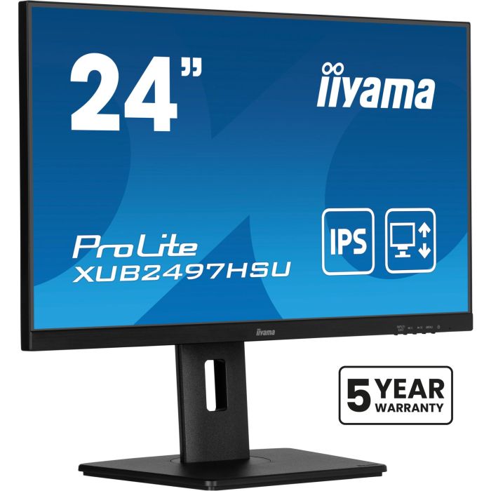 iiyama ProLite XUB2497HSU-B2 Monitor 24" FHD IPS 1ms 100Hz USB-Hub HDMI DP Altavoces Pivot Negro