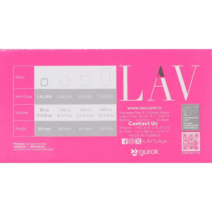 Lav Set de 6 Vasos Chupito Lal de 95 cc (12 Cajas) 2