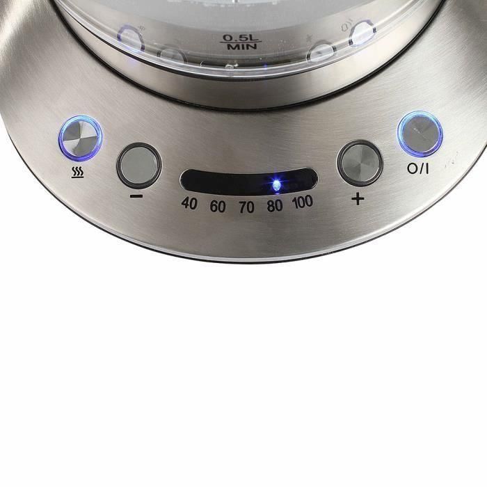 Livoo DOD165 Hervidor Eléctrico Inalámbrico, Temperatura Ajustable 40-100°C, Mantener Calor, Infusor de Té Extraíble, Apagado Automático - Gris 2