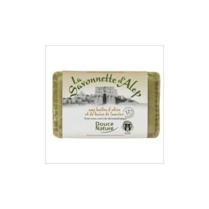 DOUCE NATURE Pastilla Jabón de Alepo 12% Laurel 100g para Cuerpo y Cara