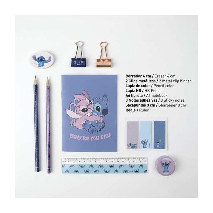 Cerdá Set de Papelería Escolar Completo Stitch Azul, Ideal para Niños de 3 a 12 Años 5
