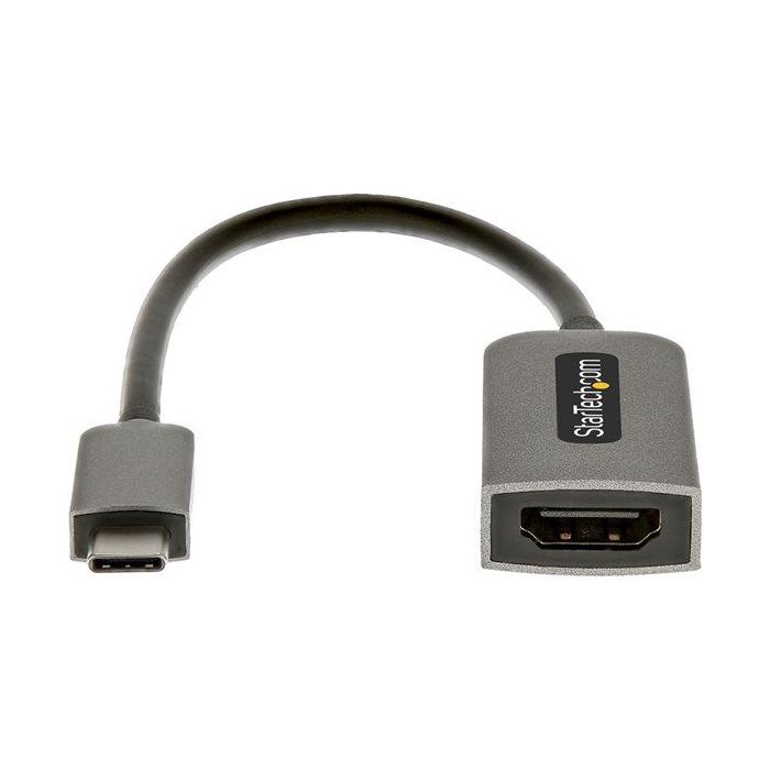 StarTech.com Adaptador USB-C a HDMI 4K 60Hz Ultra HD HDR10 con Audio 7.1 PCM - Conectividad Thunderbolt 3, Certificaciones FCC, RoHS, Gris
