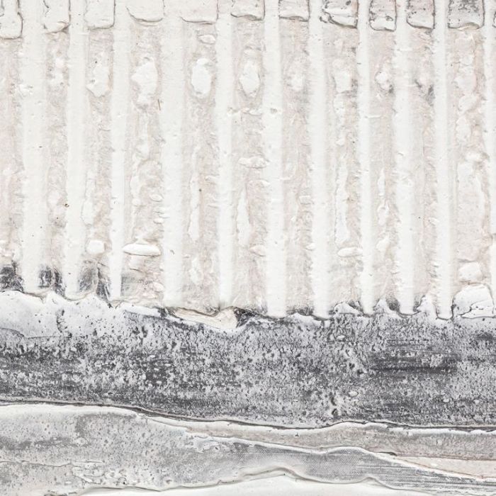 DKD Home Decor Cuadro Abstracto Beige Gris Lienzo Pino Pintado a Mano 100x100 cm (2 Unidades) 2