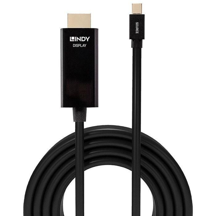 Lindy 1m Cable Mini DisplayPort a HDMI, Compatible 4K UHD a 30Hz, Soporte Audio 7.1, DTS-HD, Dolby TrueHD para PC y Monitores 1