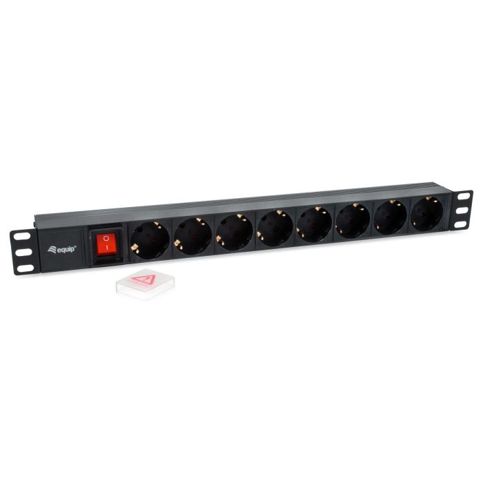 Equip Regleta Rack 19 Pulgadas 1U Conector IEC320 C14 8 Sockets DIN49440 Negro 1
