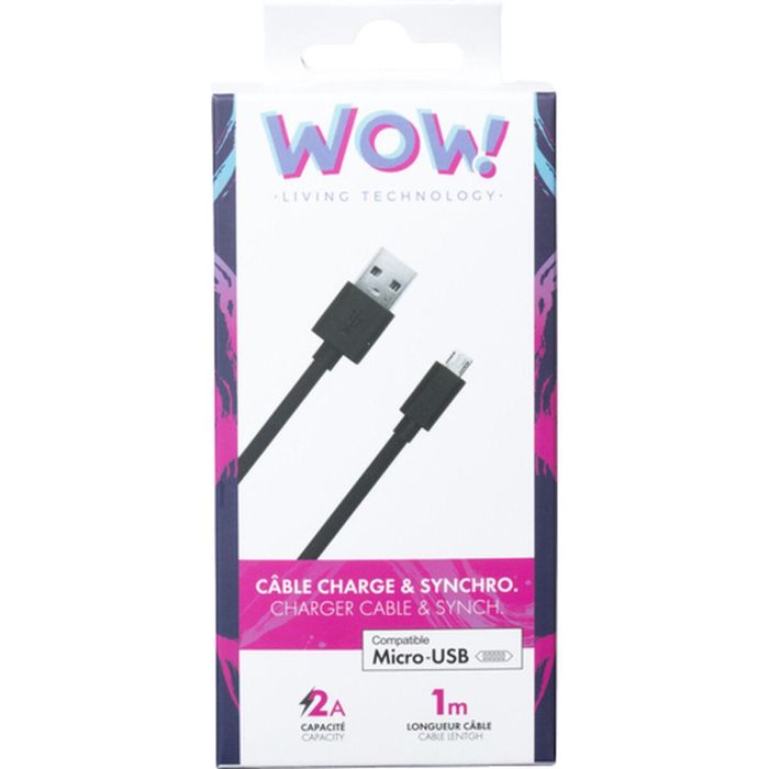 Cable USB BigBen Connected WOWCBLMIC1MB Negro 1 m (1 unidad)