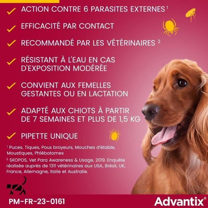 Advantix 6 Pipetas Antiparasitarias para Perros Muy Pequeños 1,5-4 kg - 6 unidades - Protección Pulgas, Garrapatas, Moscas de Arena 4 Advantix 6 Pipetas Antiparasitarias para Perros Muy Pequeños 1,5-4 kg - 6 unidades - Protección Pulgas, Garrapatas, Moscas de Arena 4