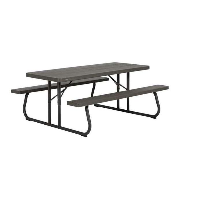 Mesa Plegable Lifetime Madera Marrón Pícnic Acero Plástico 183 x 74 x 145 cm 6