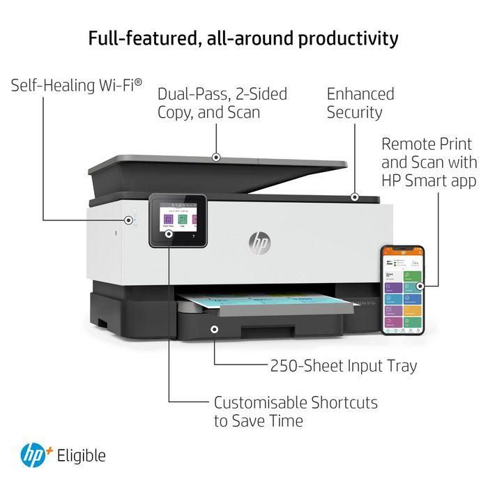 HP OfficeJet Pro 9010e All-in-One Printer, Print, 4800 x 1200 DPI, Copy, 600 x 600 DPI, Scan, 1200 x 1200 DPI, Fax, A4, Display, 2.7, Touch, 512MB 4