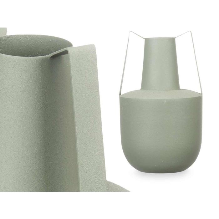 Jarron Acero Doble Asa Verde Pastel Giftdecor 14X24CM (6 Unidades) 2 Jarron Acero Doble Asa Verde Pastel Giftdecor 14X24CM (6 Unidades) 2