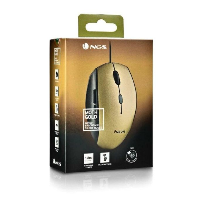 Ratón NGS MOTHGOLD 1600 dpi Dorado (1 unidad) 1 Ratón NGS MOTHGOLD 1600 dpi Dorado (1 unidad) 1