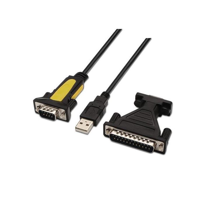 Aisens Conversor Usb A Serie Tipo A-M Rs232 Db9-M Db25-M Negro 1,8 M Aisens Conversor Usb A Serie Tipo A-M Rs232 Db9-M Db25-M Negro 1,8 M