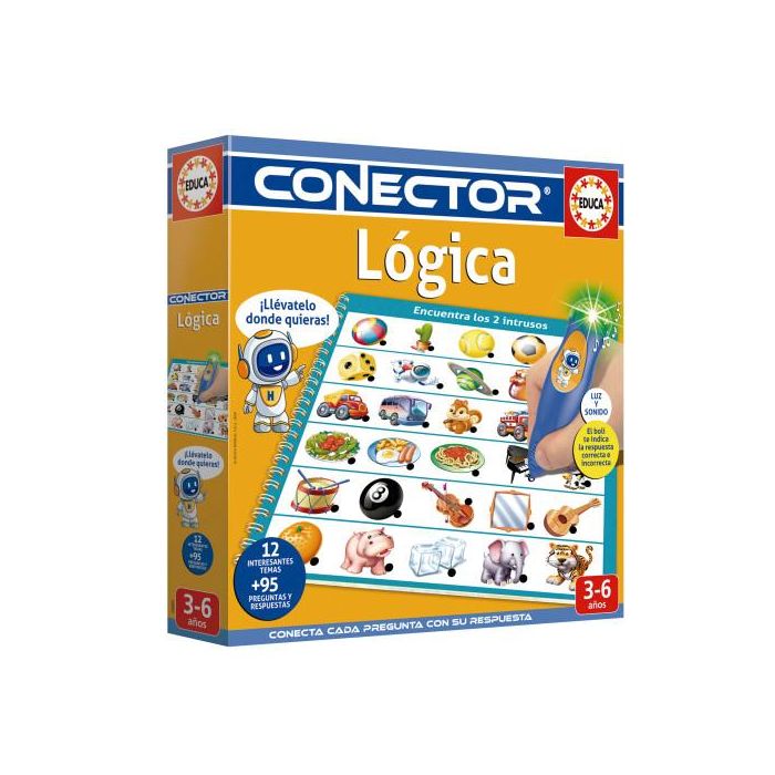 Educa Borrás Juego Conector Lógica 20085 para Niños, Libro Interactivo con Luz y Sonido para Desarrollo Cognitivo