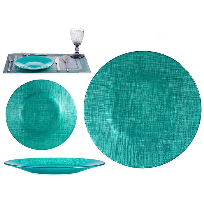 Plato Vidrio 21Cm Turquesa Vivalto (24 Unidades) Plato Vidrio 21Cm Turquesa Vivalto (24 Unidades)