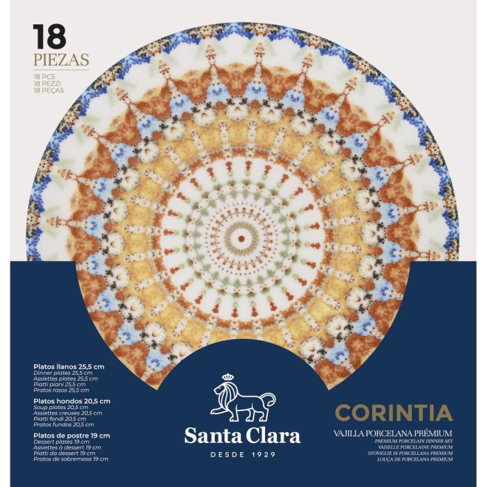 Set de Vajilla Santa Clara Corintia 18 Piezas Porcelana (2 Unidades) 3 Set de Vajilla Santa Clara Corintia 18 Piezas Porcelana (2 Unidades) 3