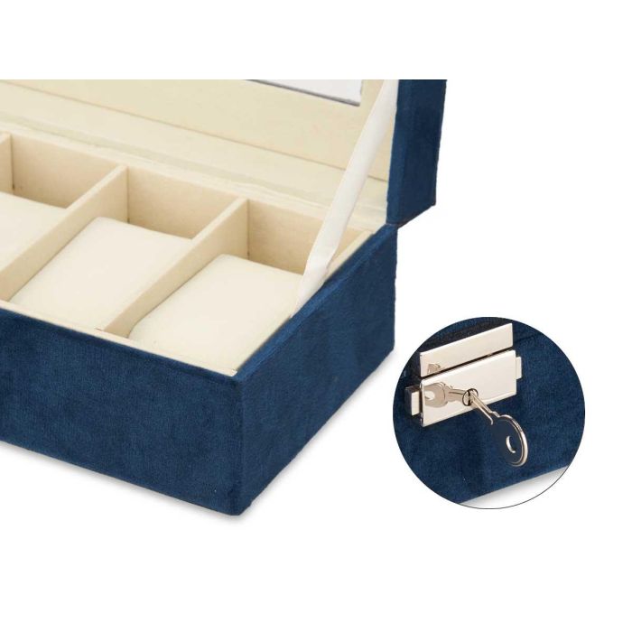 Caja Relojero 6 Huecos Con Llave Azul Petroleo Giftdecor 30X8CM (6 Unidades) 3 Caja Relojero 6 Huecos Con Llave Azul Petroleo Giftdecor 30X8CM (6 Unidades) 3