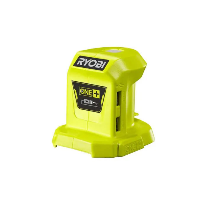 Ryobi R18USB Cargador USB ONE + 18 voltios, 2 Puertos USB Ryobi R18USB Cargador USB ONE + 18 voltios, 2 Puertos USB