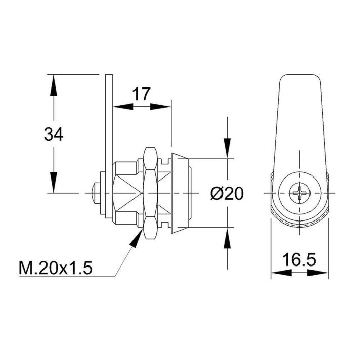 Ifam Cerradura 111 a Níquel Lengüeta Recta 34mm con 2 Llaves Acero Niquelado
