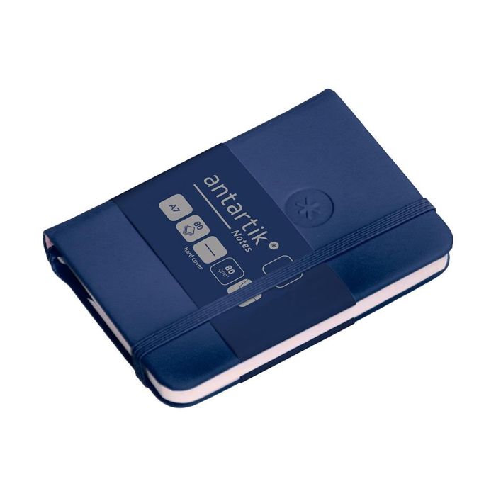 Cuaderno Con Gomilla Antartik Notes Tapa Dura A7 Hojas Lisas Azul Marino 80 Hojas 80 gr Fsc 5