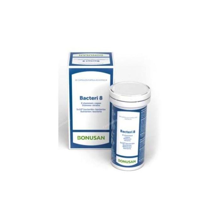 BONUSAN Bacteri 8, 8 cepas bacterianas, cápsulas DRcaps, 28 cápsulas, para un microbioma sano y tracto digestivo
