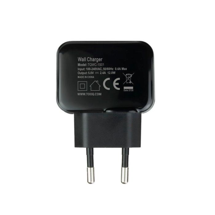 Tooq Cargador de Pared USB 12W Negro Modelo TQWC-1S01 - 1 Puerto 2