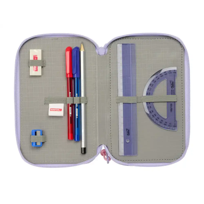 Safta Plumier Escolar Triple Cremallera 37 Piezas Bouquet 195x125x55 mm 3