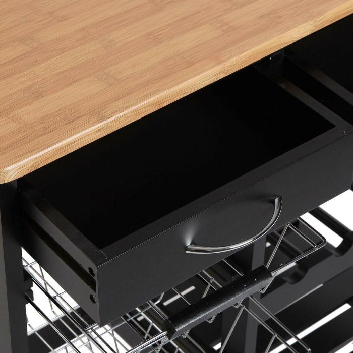 Carrito Verdulero Versa BK Madera MDF (37 x 76 x 66 cm) 3 Carrito Verdulero Versa BK Madera MDF (37 x 76 x 66 cm) 3