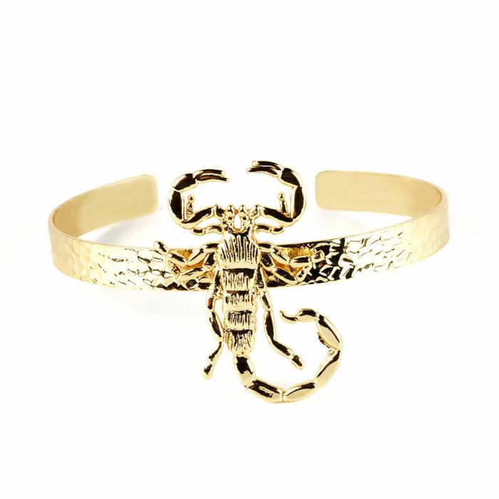 Shabama SAHARA Pulsera Brazalete con Diseño de Escorpión para Mujer - Joya Elegante, Moderna y Distintiva, Oro Brillo