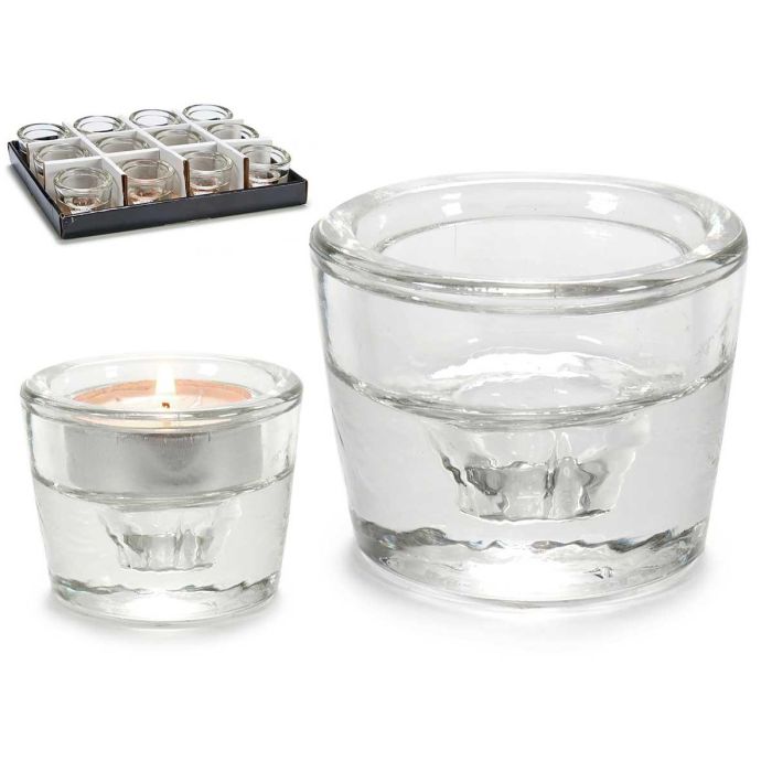 Portavelas de Cristal Transparente Giftdecor 6x4.3x6 cm (48 Unidades) Portavelas de Cristal Transparente Giftdecor 6x4.3x6 cm (48 Unidades)