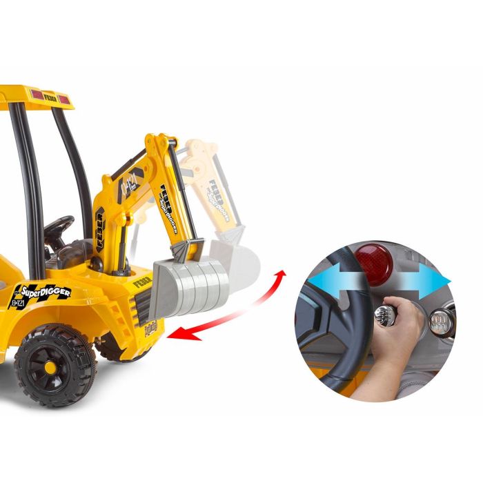 Feber Feb17000 Supper Digger 12V – Excavadora Eléctrica Infantil con Detalles Realistas y Cuchara Articulada, +3 años 4