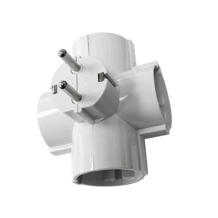 Edm Clavija cuadruple 4 tomas t/tl salidas laterales 4,8mm 16A 250V blanca 0 Edm Clavija cuadruple 4 tomas t/tl salidas laterales 4,8mm 16A 250V blanca 0