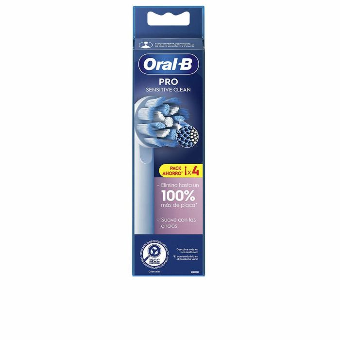 Oral-B Sensitive Clean Cabezales de Recambio para Cepillo de Dientes Eléctrico Sensible, Limpieza Suave y Placa, 4 Unidades