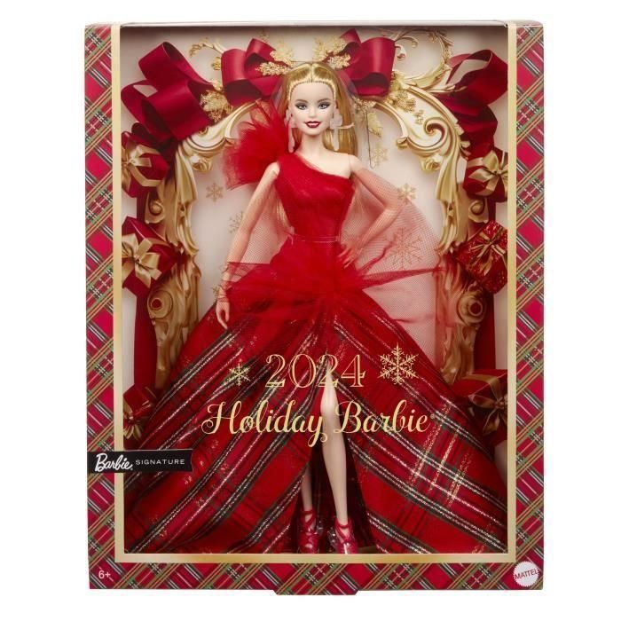 Mattel Barbie Signature con Vestido Rojo a Cuadros - Muñeca de Colección 4