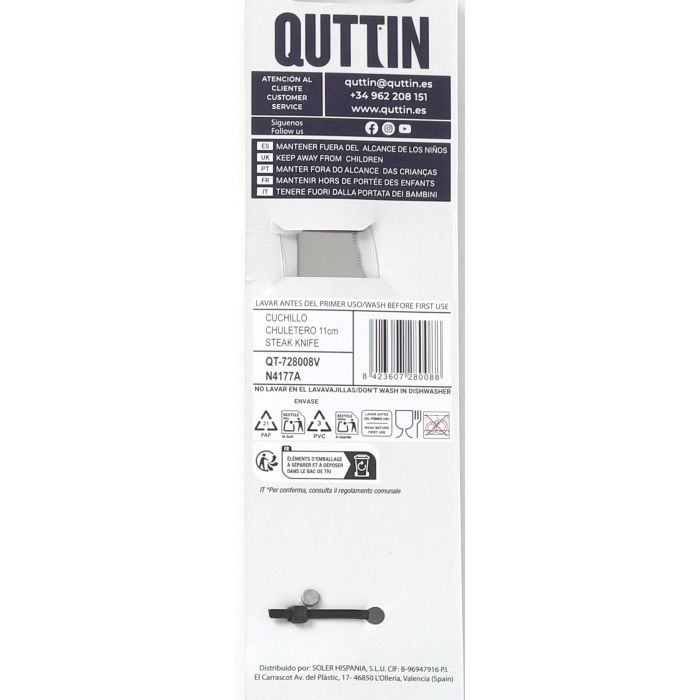 Cuchillo Chuletero Packwood 11 cm - Quttin (36 Unidades) 3 Cuchillo Chuletero Packwood 11 cm - Quttin (36 Unidades) 3