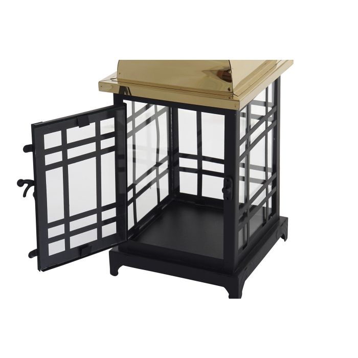 Farola Alpino DKD Home Decor Negro Dorado 22 x 49 x 22 cm Set de 2 2