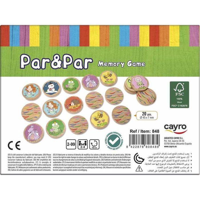 Cayro Par & par - Juego de Memoria y Emparejar de Madera FSC Certificada para Desarrollo de Habilidades en Niños +2 años 4 Cayro Par & par - Juego de Memoria y Emparejar de Madera FSC Certificada para Desarrollo de Habilidades en Niños +2 años 4