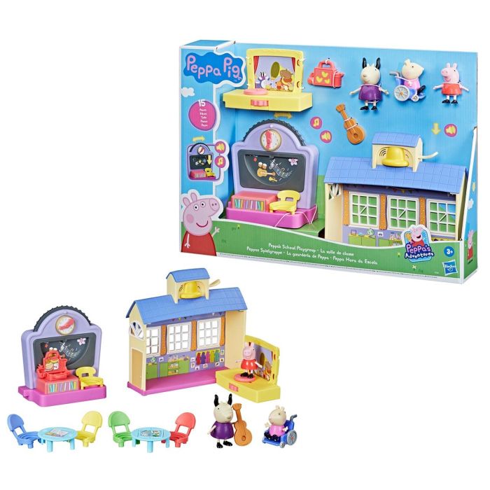 Hasbro F2166 Peppa Pig La Guardería Set de Juego Escolar Interactivo con Campana, Figuras y Accesorios para Niños +3 Años 0 Hasbro F2166 Peppa Pig La Guardería Set de Juego Escolar Interactivo con Campana, Figuras y Accesorios para Niños +3 Años 0
