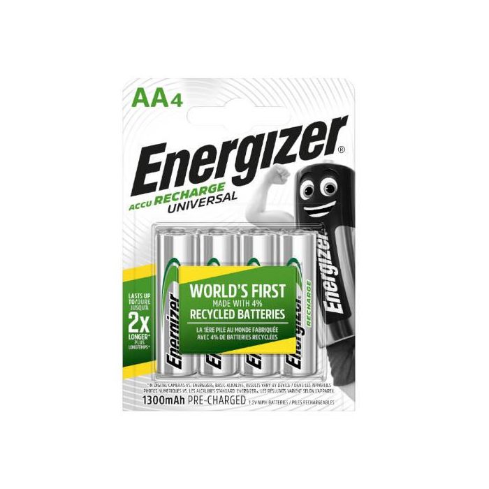 Blister 4 Pilas Recargables Universal Potencia 1300 Mah Tipo Hr6 Energizer E301376000