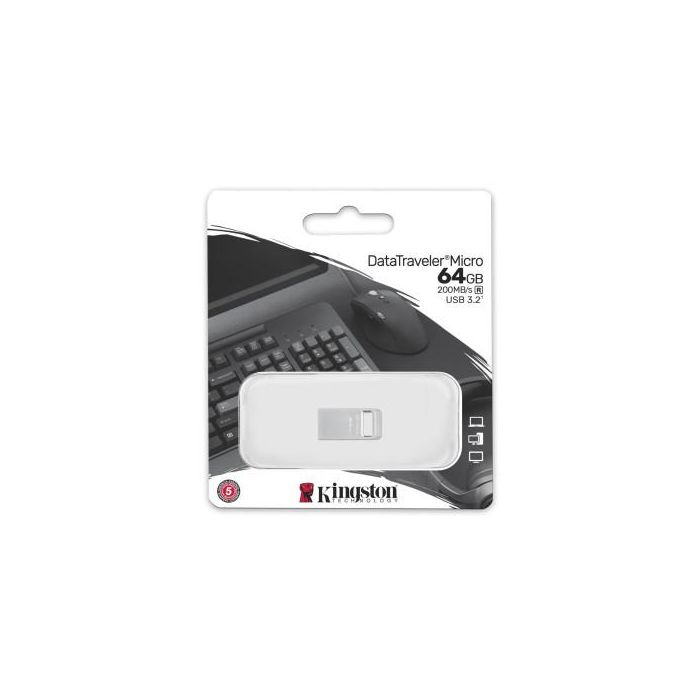 Memoria USB Kingston Micro Negro Acero 64 GB (1 unidad) 2