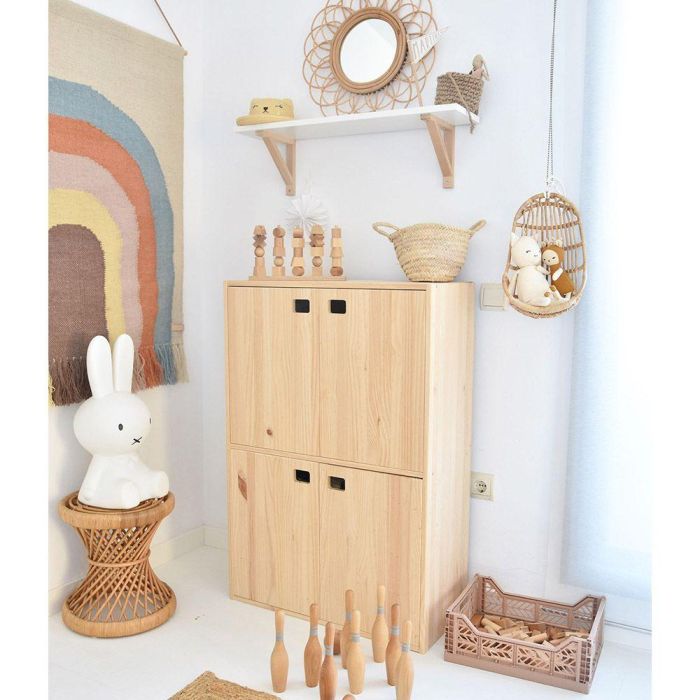 Astigarraga Mueble Dinamic 4 puertas pino macizo 105,4 x 70,8 x 33 cm Armario Astigarraga Mueble Dinamic 4 puertas pino macizo 105,4 x 70,8 x 33 cm Armario