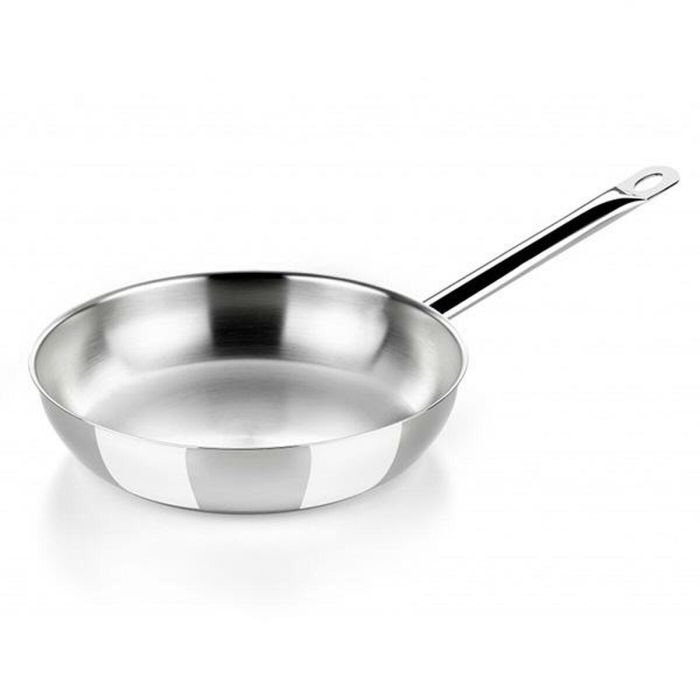 Sartén Wok BRA A121612 Ø 24 cm Plateado Acero Inoxidable